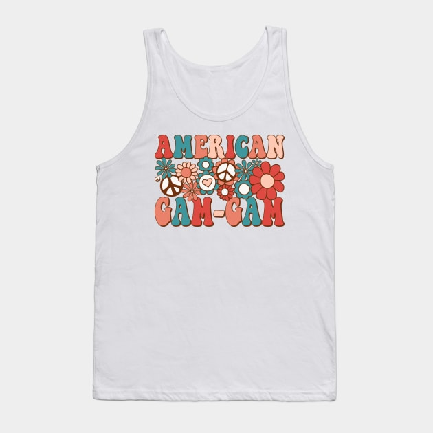 Retro Groovy American Gam-gam Matching Family 4th of July Tank Top by BramCrye